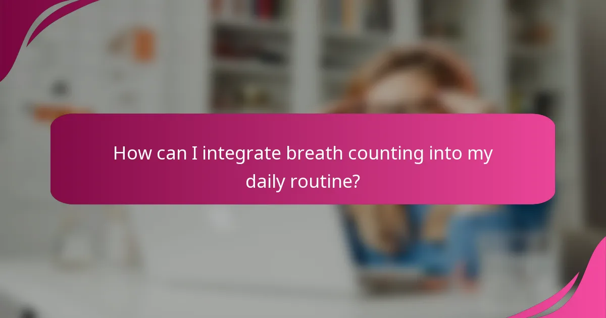 How can I integrate breath counting into my daily routine?