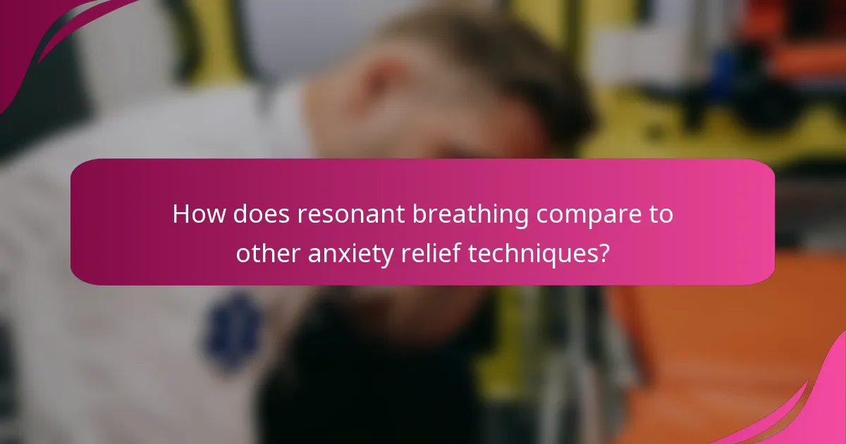 How does resonant breathing compare to other anxiety relief techniques?