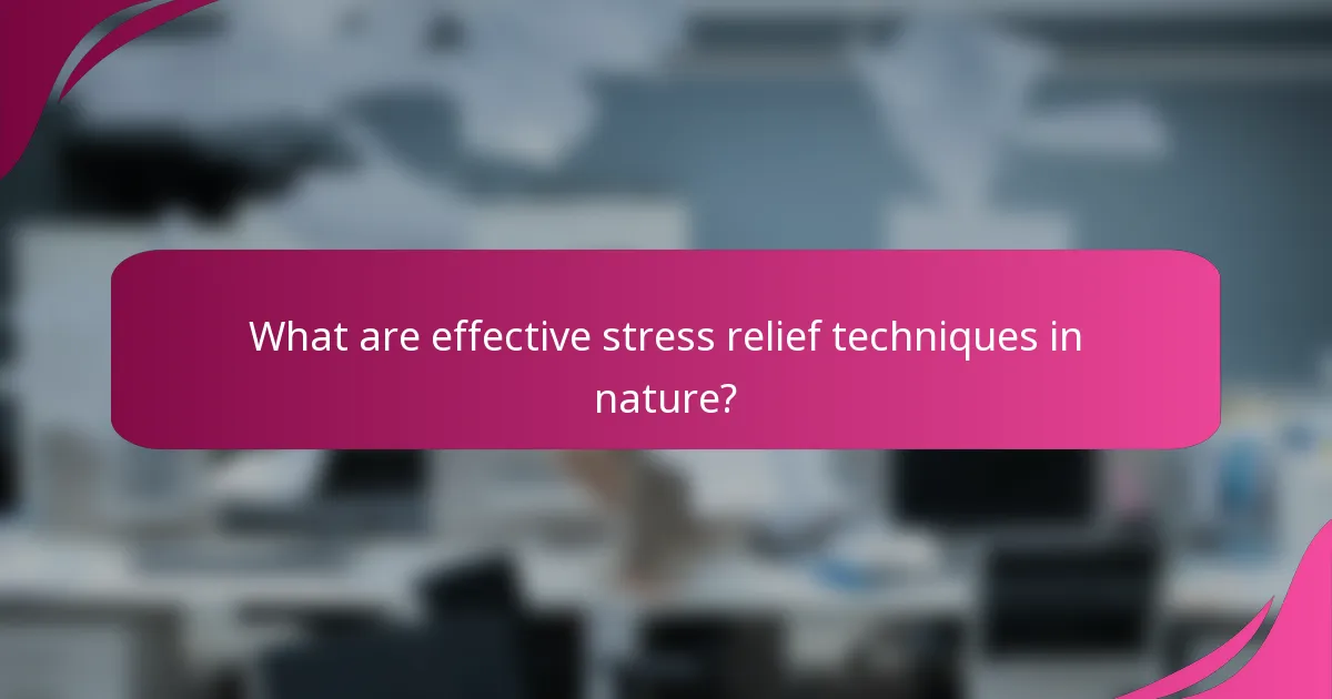 What are effective stress relief techniques in nature?
